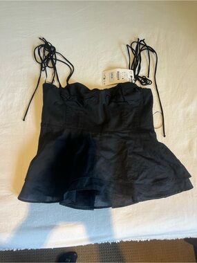 Zara Women’s Black Ruffled Camisole Top